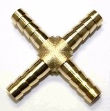 Brass Cross Hose Barb Connection