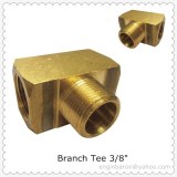 Brass Branch Tee,3/8",FNPT x FNPT x MNPT,1200 PSI,Factory Direct Sales,200pcs/lot,20KG
