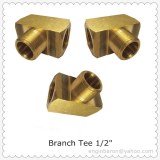 Brass Branch Tee,1/2",FNPT x FNPT x MNPT,1200 PSI,Free Shipping,200pcs/lot,36.3KG