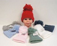 Baby Knitted Pom-Pom Hat - 7 Colours