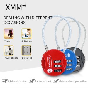 XMM Cable lock combination wire security padlock xmm-8039