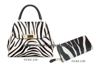 Fashionable Zebra-stripe Backpack and Wallet