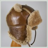 Chapka Hat Baby Lamb leather and fur Natural Lamb