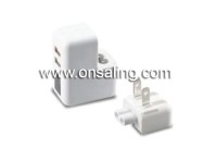 Replaceable plug double USB wall charger