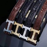 Authentic Crocodile Leather Belt Men's Genuine Leather Pin Buckle Genuine Smooth Buckle...