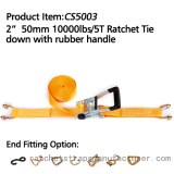 CS5003 2" 50mm 1000lbs/5T Ratchet Tie down with rubber handle