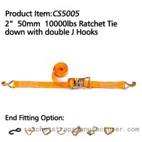 CS5005 2” 50mm 10000lbs Ratchet Tie down with double J Hooks