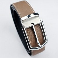 Monisa Customized Epsom Palm Grain First Layer Cowhide Stainless Steel Pin Buckle Men's...