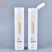 Wholesale cylinder empty 300ml soft touch matte finish HDPE plastic bottle for shampoo