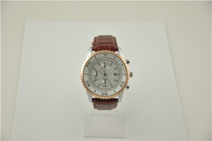 Classic PU Leather Watch With Gear Bezel