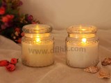 Romantic LED environmental Jar candle /dual timer/real ficker,real wax