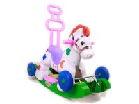Switchable toys ride-on horse with music and light(ride-on or push forward)