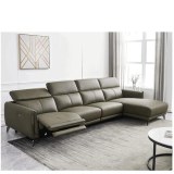 Italian Minimalist Three-Seat Chaise Longue Leather Sofa Side Carrying Usb Electric But...
