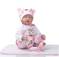 In Stock 22 inch Vinyl Reborn Baby Dolls Cloth Body Realistic Newborn Baby Girl for Gift