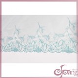 Light blue leaves embroidery mesh lace fabric trimming for dress, blouse