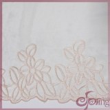 Skin color flower applique laser embroidery mesh lace fabric trimming for dress, blouse, tops