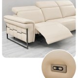 Italian Minimalist First Layer Cowhide Contact Surface Leather Sofa Unique Design Livin...
