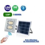 Projecteur LED solaire - SÉRIE MOVE - 100 Watts - 16 000 Lumens - 160 Lumens/watt - Ang...