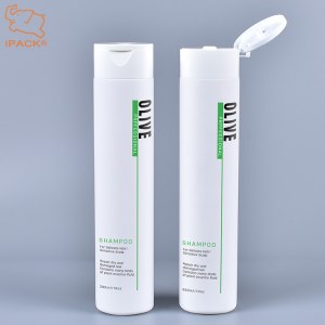 Simple style design 300ml 10 oz cylinder soft touch matte HDPE plastic shampoo bottle...