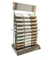 Metal countertop 3-row 36 pieces tiles display rack