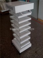 Flooring Large Pure Transparent Acrylic Cosmetics Display Cases With Shelves