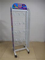 Double sided floorstand gridwall metal snack food display stand