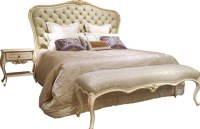 High headboard white fancy design teak wood wooden bed / dubai bunk bed