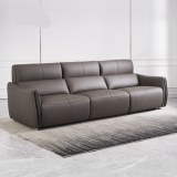 Italian-Style Nappa Leather Multi-Function Sofa Home Living Room Is Very Simple Three...