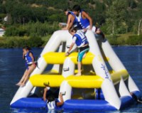High quality 0.85mm PVC tarpaulin air tight inflatable lake toys, inflatbale floating...