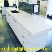 Kimria quartz affordable price white calacatta quartz vanity countertops