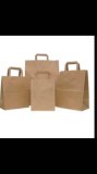 Recycled eco-friendly brown kraft paper carry bags