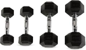 Rubber Hex Dumbbells of fitness accessories