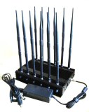 12-band Jammer GSM DCS Rebolabile 3G 4G WIFI GPS and RF Bugs from 130 to 500 Mhz