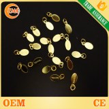 Custom gold plating mini oval metal jewelry tag