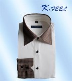 100% Cotton Mens Contrast Collar Fitted Dress Shirts