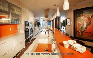 Quartz Stone Pre-Fabricated Tops Customized Countertop Shapes with Various Edge Profiles