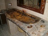 Sink single fossilized marble