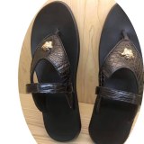 New Leather Crocodile Pattern Flip-Flops Slippers Summer Outdoor Non-Slip Sandals Trend...