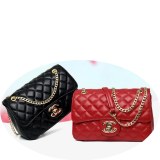 Leather Fashion Women's Bag New Trend Line Diamond Chain Bag Small Fragrance Style Shou...