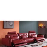 Light Luxury Leather Soft Sofa Space Capsule Cinema Sofa Large Living Room Combination...