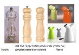 Sell salt and pepper mill,acrylic,wooden,plastic