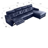Italian-Style Sofa Cinema Living Room Minimalist Combination First Layer Cowhide Corner...