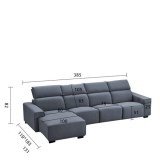 Italian Living Room Smart Sofa Modern Simple Left And Right Corner Napa Leather Electri...