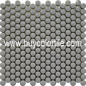 Penny round porcelain mosaic tiles