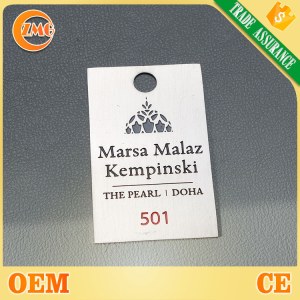 Custom self-adhesive silver metal logo label tag