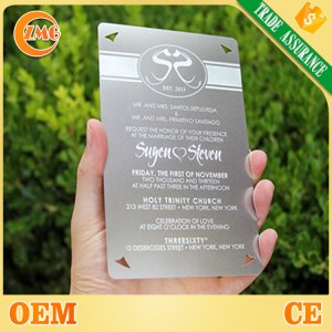 Custom metal invitation card