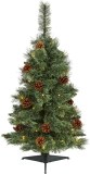 3ft.Mountain Pine Artificial Christmas Tree with LED Lights and Pine Cones Green custom...