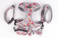 OKEYPETS Multi-Function Breathable Vest Pet Harness Set Stylish Floral Pattern Design...