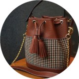 Original Design Ladies Bucket Bag Hand-Held Messenger Bag Imported Togo Cowhide Wool Ho...