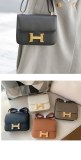 Palm Grain Cowhide Kangkang Bag Women's Leather H Buckle Stewardess Bag Shoulder Small...